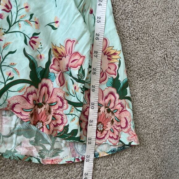 Spell Gypsy Romper L Boho Floral Lotus Kimono Peacock Belted Keyhole Festival - Picture 9 of 10